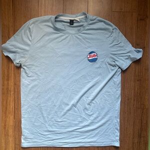 Large light blue Pepsi Cola T-shirt, vintage logo, size Large, gently used.